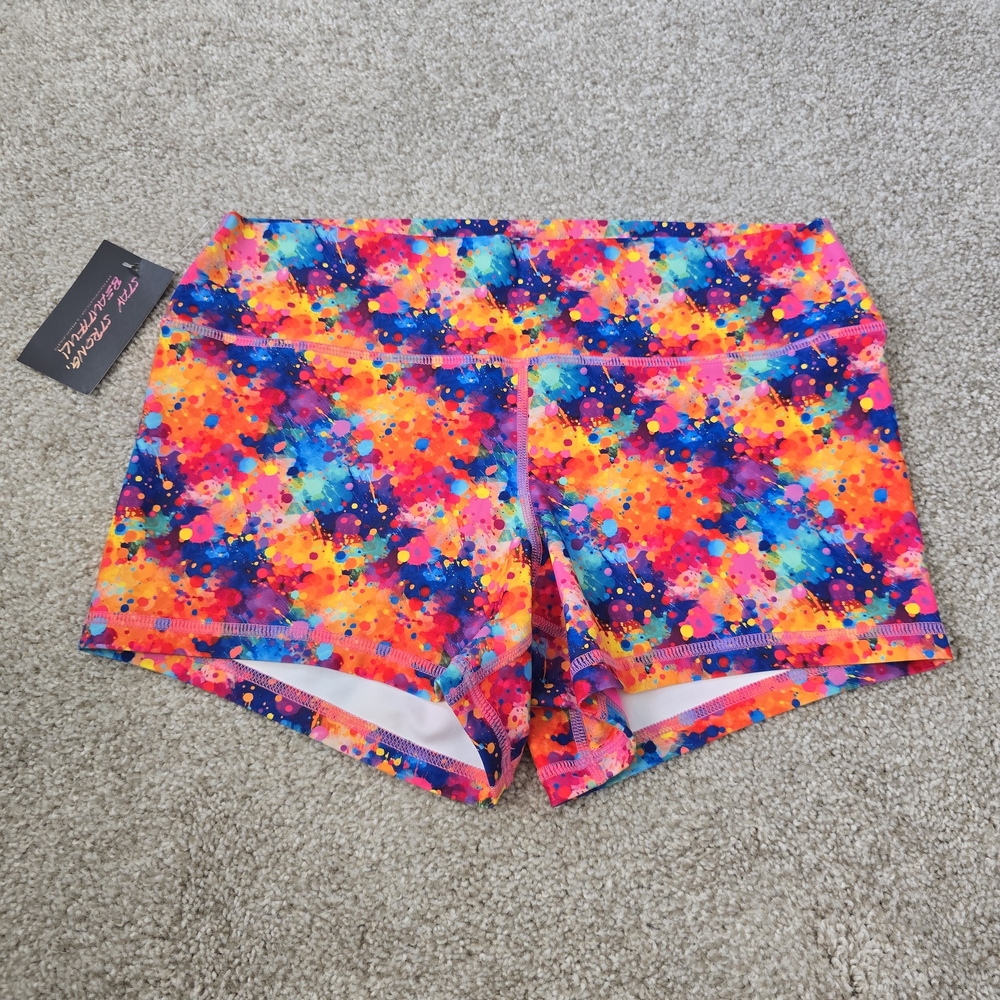 NWT Peachy Athletic Peach Perfect Mazarin Shorts Sz Large